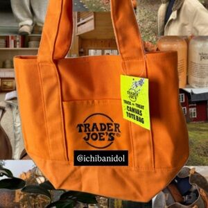 Trader Joe's Orange Canvas Tote Bag